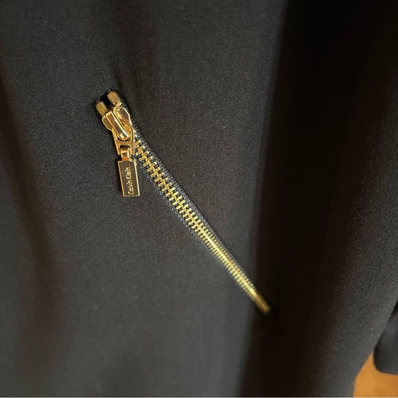 Calvin Klein Black Dress with Gold Zipper Accents - Picture 4 of 7